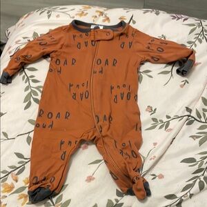 Gerber Cozy Orange and Gray Footies One Pieces